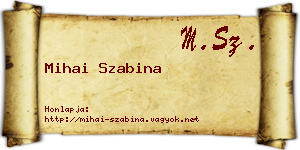 Mihai Szabina névjegykártya